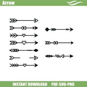 Boho Arrow SVG Bundle: Tribal Heart Clipart (Digital Download, Personal Use Only)