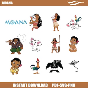 Moana SVG PNG Clipart, Moana 2 Png Clipart Svg, Moana 1 digital paper, Moana PNG, Moana Birthday, Moana Printable, Moana Font, Maui svg
