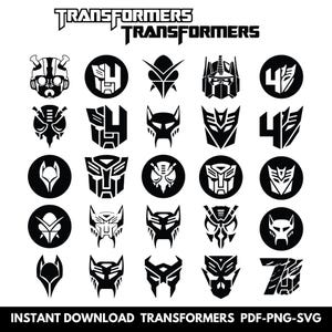 Transformers Svg, Transformers SVG Facce, Transformers Logo a strati SVG, Transformers Clipart PNG, Decal svg, Transformers Png Bundle
