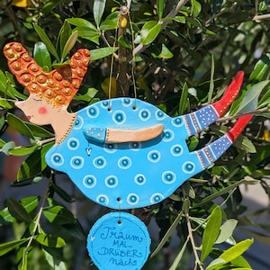 Ceramic fairy decoration figure for house and garden handmade unique