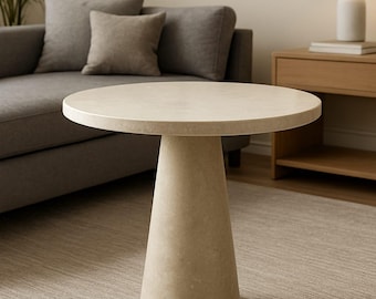 Handmade Marble Side Table: Modern Farmhouse Accent Furniture