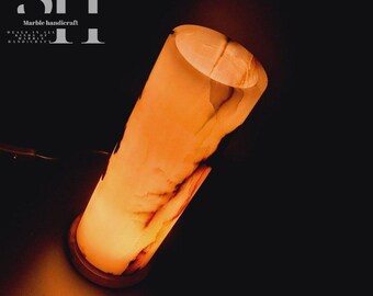 Handmade Onyx Table Lamp: Natural Marble Stone Night Light