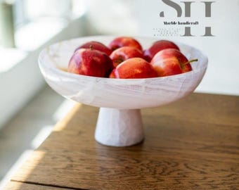 Hand-Carved Pink Onyx Bowl: Luxe Crystal Home Decor