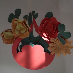 Voorjaar hangende plantenbak. SVG-sjabloon