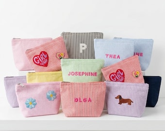 Personalisiertes Baby Geschenk Werdende Mutter, Kulturbeutel Baby Shower, Schminktasche mit Namen Babyparty