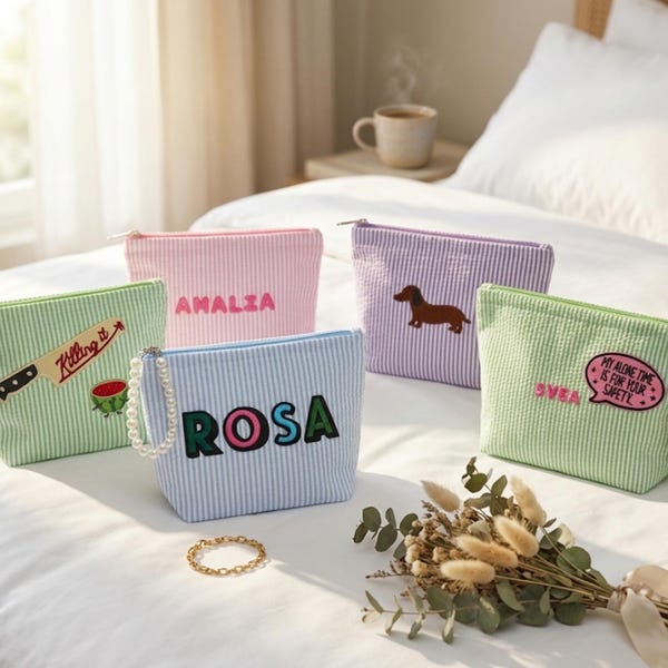 Neceser personalizado con nombre | Neceser para mujer | Regalo de cumpleaños para tu mejor amiga | Neceser pequeño para mujer