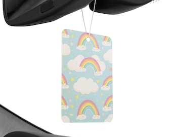 Désodorisant pour voiture nuages arc-en-ciel, décoration aromatique mignonne pour voitures, désodorisant coloré, cadeau d'accessoires de voiture, essentiels d'un voyage sur la route amusant