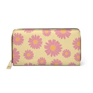 Floral Zipper Wallet-Lemonade Stylish Organizer for Everyday, Summer, Gifts, Wallet with Flowers, Cute Purse, Travel Accessory, Summer Vibes