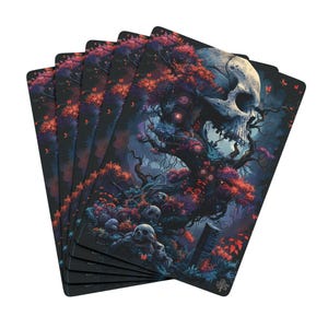 Schädel-Themed Poker Spielkarten | Gothic Kartenspiel für Gamer, Halloween Partys, Sammlerstücke, einzigartige Geschenke, gruseliges Dekor