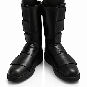 Black Wrestling Boots for Men Women, Pro Combat Training Leather Boots High Top