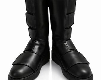 Botas de lucha negras para hombres y mujeres, botas altas de cuero para entrenamiento de combate profesional.