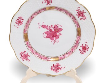 Piatto da dessert Herend Apponyi 515ap con motivo bouquet cinese di lamponi