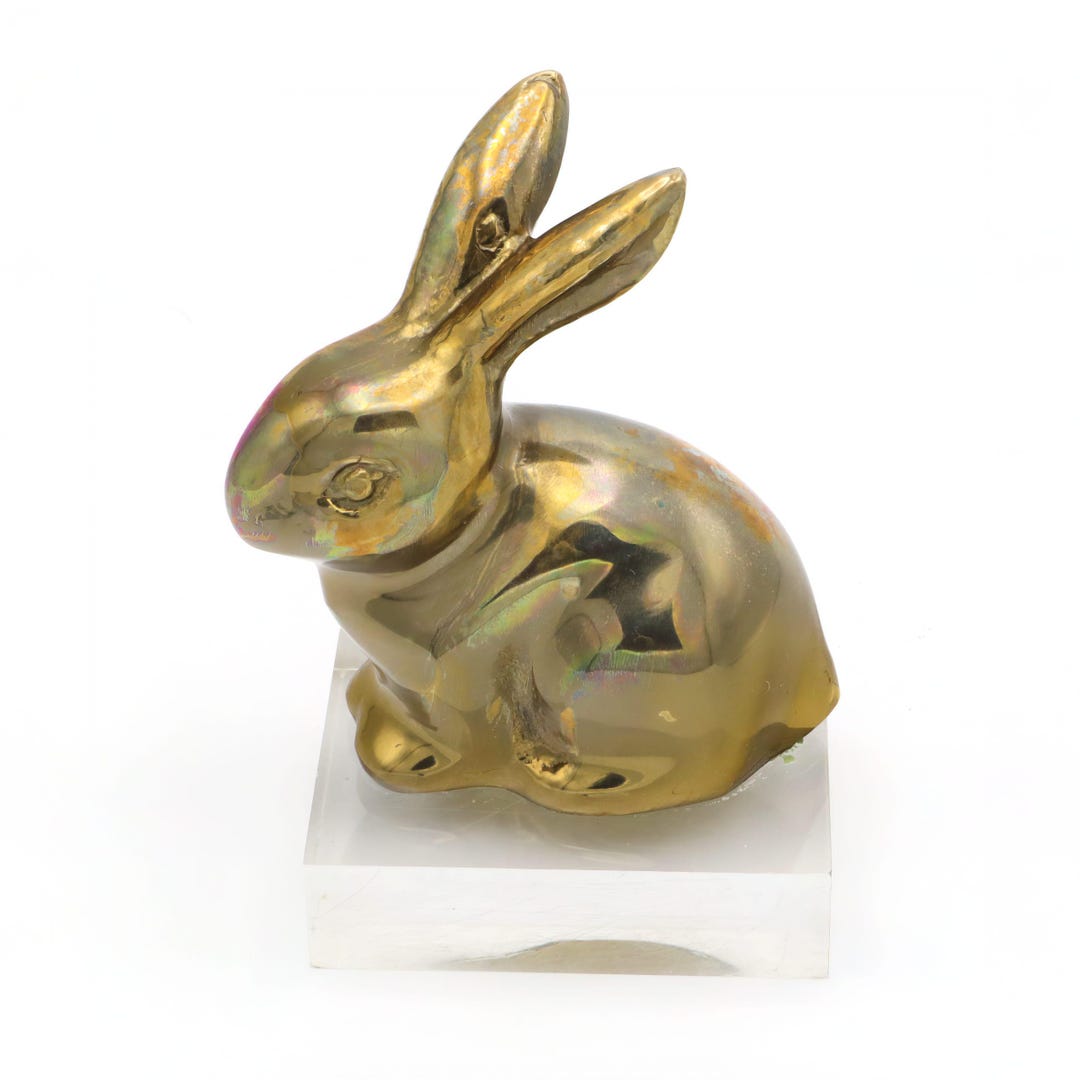 Polished Rabbit Vintage Sculpture Polished Brass Rabbit Figurine – Mid-century Bunny ...