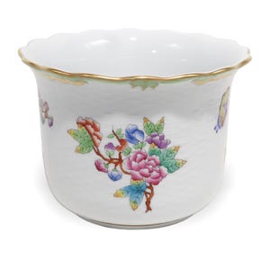 Herend Cachepot - Queen Victoria Pattern - Vintage Porcelain Planter