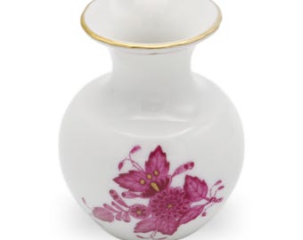 Vintage Herend Porcelain Bud Vase – Chinese Bouquet Purpur, Hand-Painted