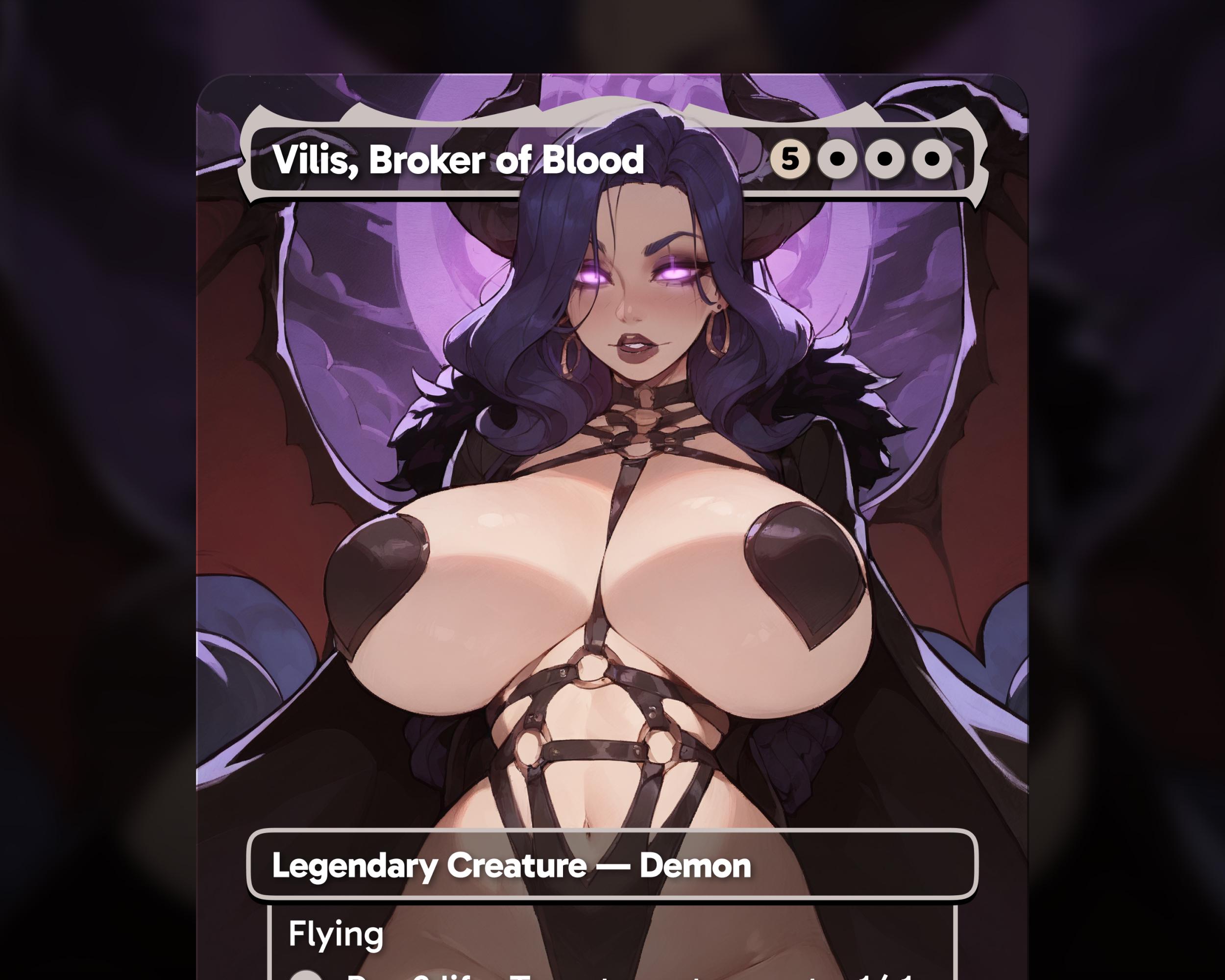 Vilis, Broker of Blood - TCG Proxy Waifu Card - Anime Art - Commander Deck, EDH