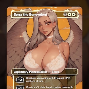 Serra la Benévola - Carta de Waifu Proxy de MTG - Arte Anime - Mazo Commander, EDH