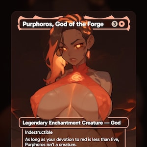 Purphoros, God of the Forge - TCG Proxy Waifu Card - Anime Art - Commander Deck, EDH