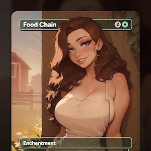 Food Chain - MTG Proxy Anime Waifu para Decks, Proxies de Arte Personalizados, Cartas Colecionáveis TCG cEDH