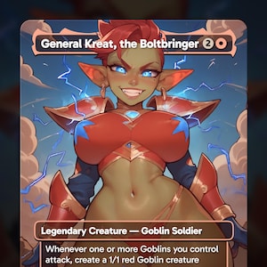 General Kreat, the Boltbringer - TCG Proxy Waifu Card - Anime Art - Commander Deck, EDH