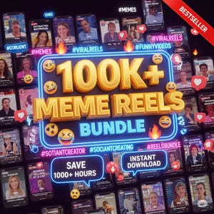 10000+ Viral Meme Reels Bundle, MP4 Format | Tiktok , Instagram & Shorts | Royalty Free | Lifetime Access | HD Quality meme Instant Delivery