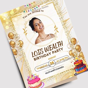 Stunning Birthday Invitation Card with Editable Unique Design