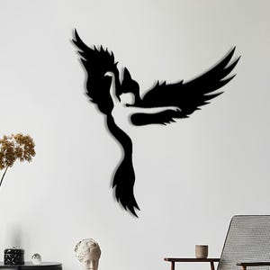 Phoenix Metal Wall Art: Rebirth Fire Bird Decor