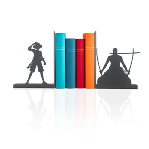 Anime Heroes Silhouette Bookends, Manga Theme Book Holders, Cartoon Metal Bookend, Japońskie Anime Figures Book Ends, Super Hero Book Holders