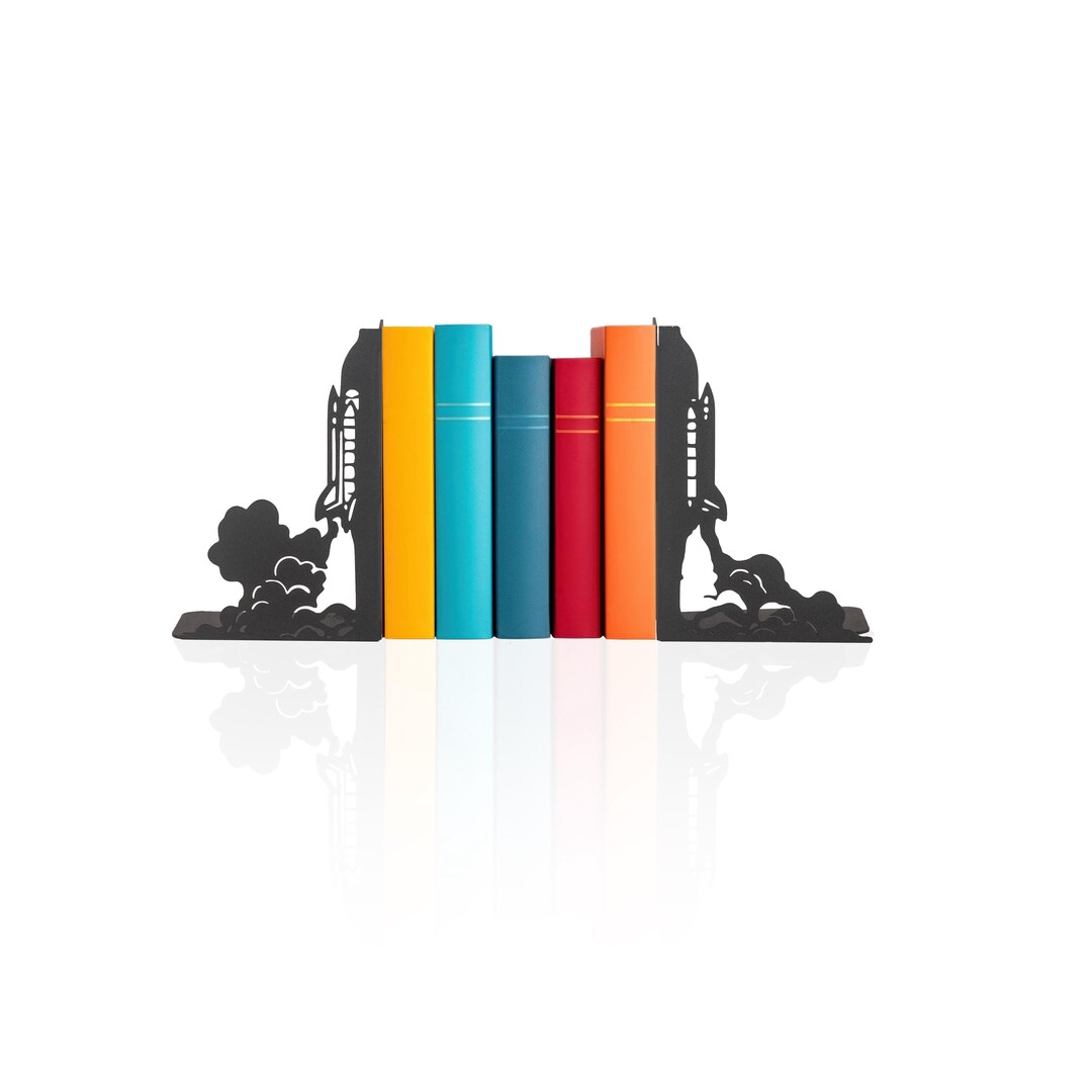 Rocket Bookends Space Rocket Bookend, Steel Silhouette, Kids Room Decor - Etsy