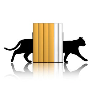 Kattenboekensteunen, decoratief zwarte kat boekensteun, cartoon kattenboekenstandaard voor kinderen, metalen boekensteunen voor boekenplanken, cadeau voor kinderen