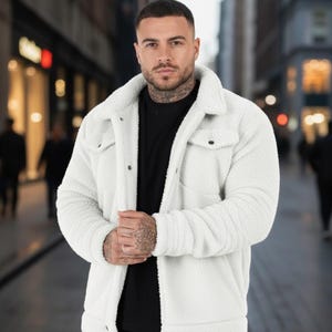 Men Sherpa Wool Jacket Warm Winter