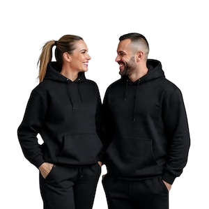 Unisex Cotton Tracksuit 2 Piece Set Hoodie & Joggers LoungewearCasual Sportswear Outfit