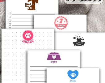 Minimalist Dog Stationery Pad • Personalized with Pet’s Name • Paw Print and Puppy Icon Notepad • Ideal for Pet Sitters, Vets, and Dog Lover