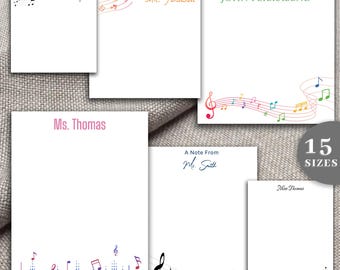 Personalized Music Teacher Notepad – Custom Stationery with Music Notes – Gift for Music Educators, Choir Directors, or Band Teachers