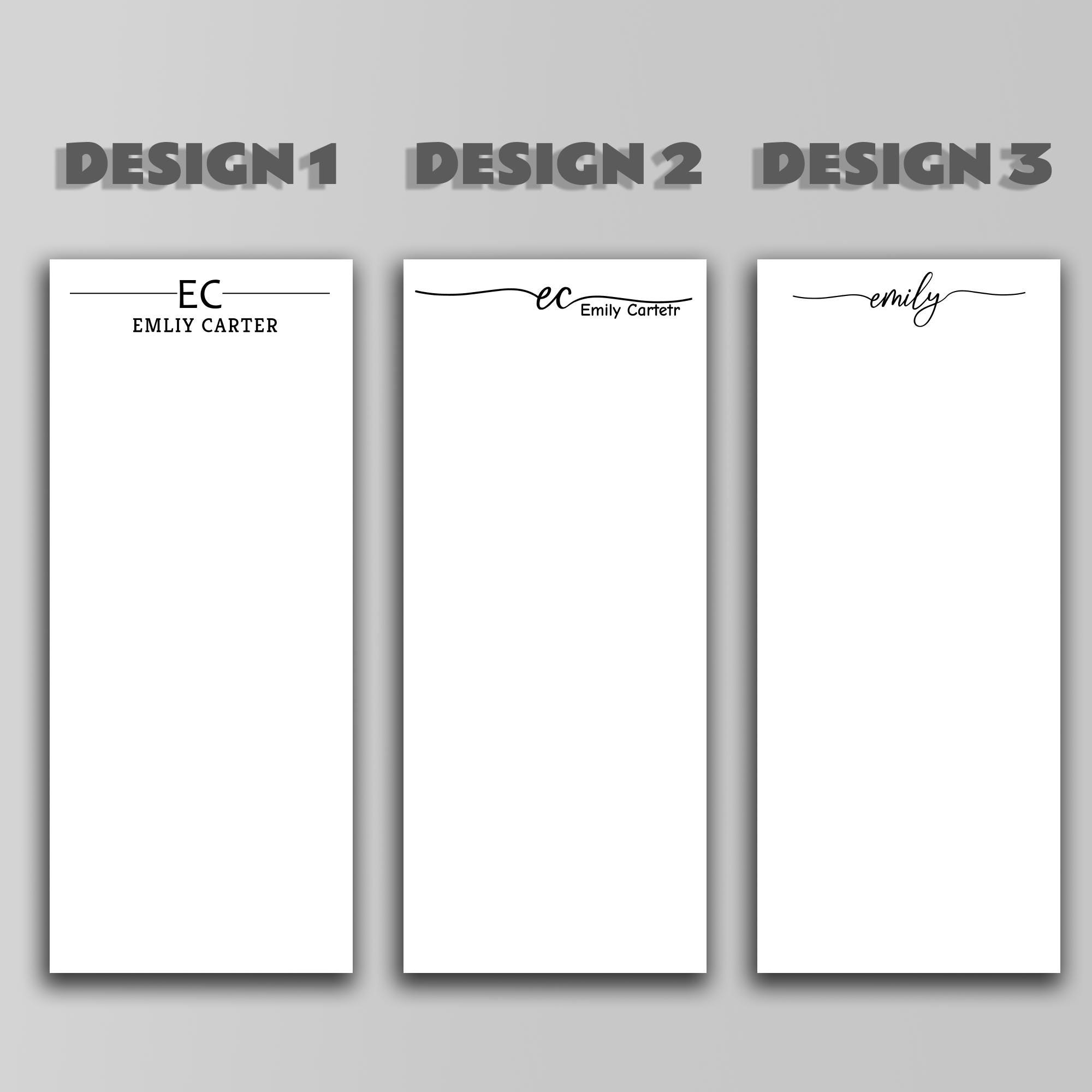 Personalized Monogram Skinny Notepad – Custom Name Pad for Desk or Gift ...
