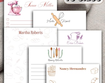 Personalized Baking Notepad – Custom Name Pad with Bread, Mixer Design – Perfect Gift for Bakers, Chefs, Kitchen Lovers