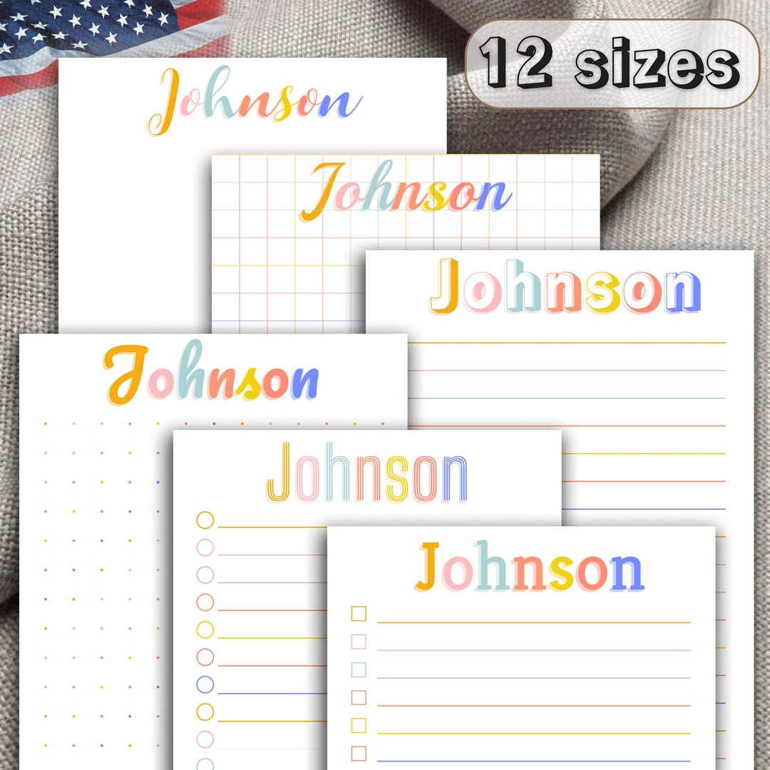 Rainbow Shaded Notepad With Personalized Name | Custom Colorful Name ...