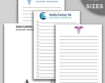 Personalized Veterinarian Notepad – Custom Veterinary Assistant or DVM Stationery with Pet Symbol – Animal Health Clinic Gift –vet tech gift