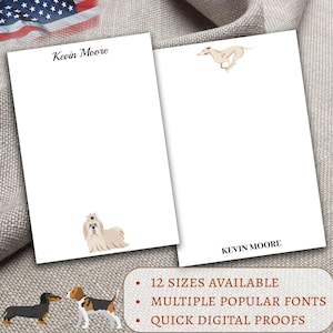 Custom Dog Breed Stationery, Personalized Writing Pad, Cute Puppy Notepad for Office, Home, or School, Dog Breed Gift for Animal Lovers