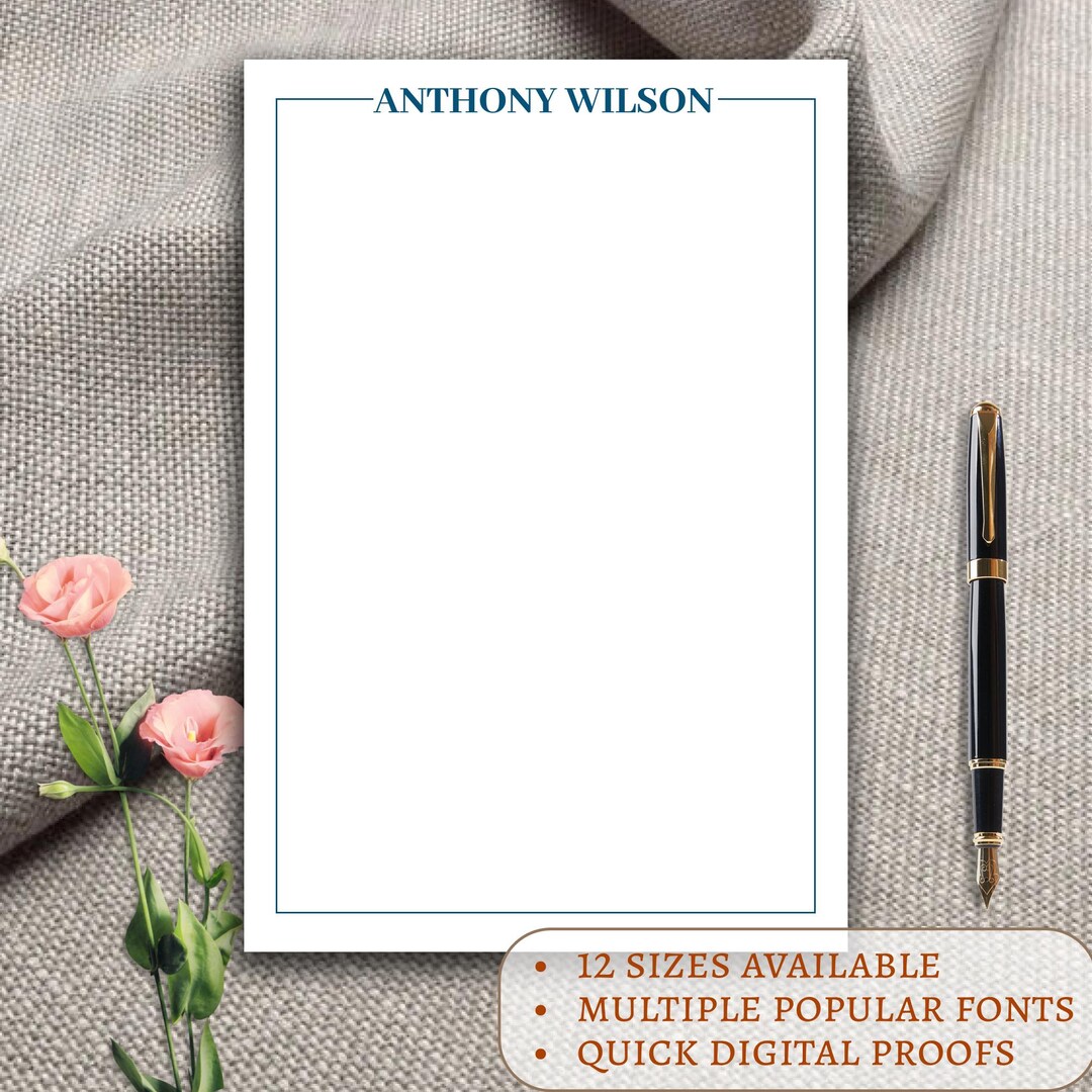 Custom Name Notepad With Border – Professional Business Stationery ...