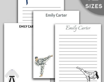 Personalized Martial Arts Notepad with Belt Rank – Custom Karate & Taekwondo Stationery – Gift for Kids, Coaches, and Martial Arts Fans
