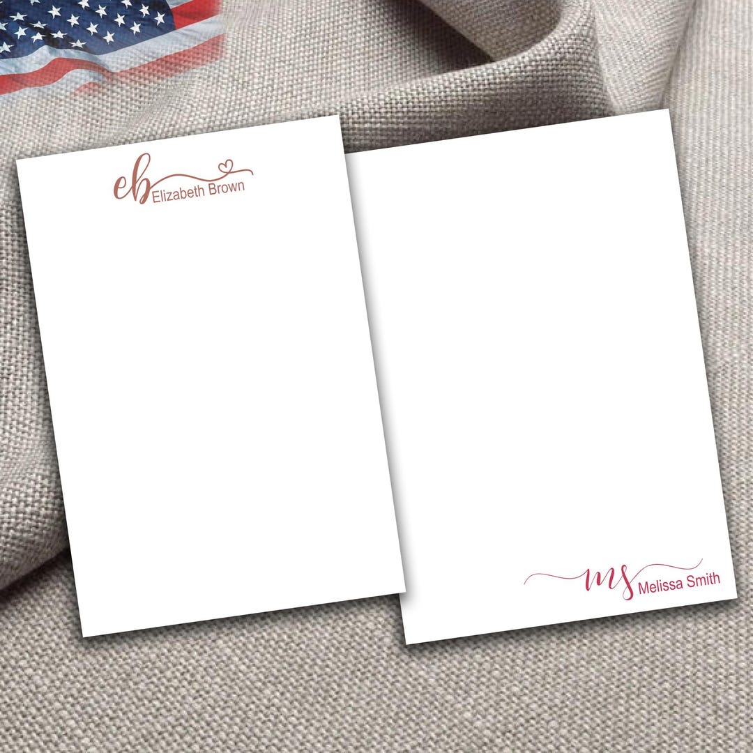 Personalized Initial & Name Notepad – Elegant Script Monogram Pad ...