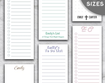 Personalized Vertical List Notepad – Custom To Do List Notepad – Minimalist Daily Task Pad with Name, Funny & Faith Quotes – Long Skinny Pad
