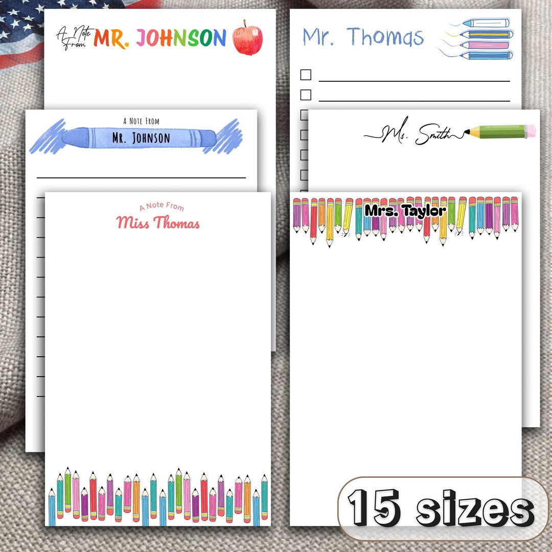 Personalized Teacher Notepad – Custom Name Stationery for Teachers ...