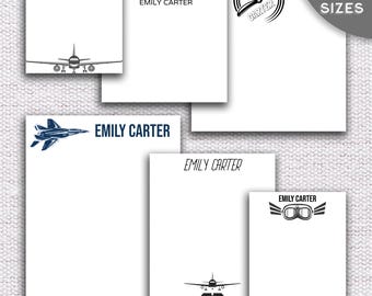 Personalized Airplane Notepad – Pilot Gift – Aviation Lover Stationery – Custom Name Pad for Flight School, Travel Agents, Plane Enthusiasts