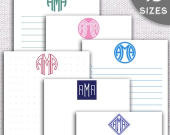 Monogram Notepad Personalized – 15 Sizes, 24 Styles – Custom Initials Pad – Modern Stationery Gift for Men, Women, Office, Teachers