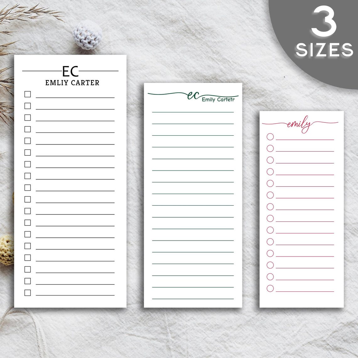 Personalized Monogram Skinny Notepad – Custom Name Pad for Desk or Gift ...