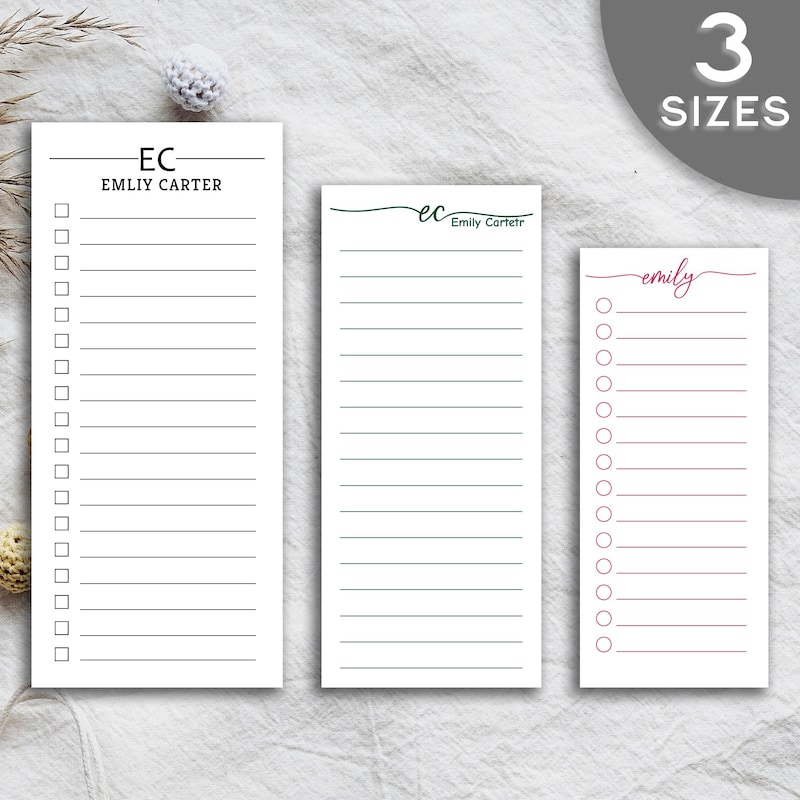 Notepad Add Checkbox Monogrammed Paper Pad - Etsy