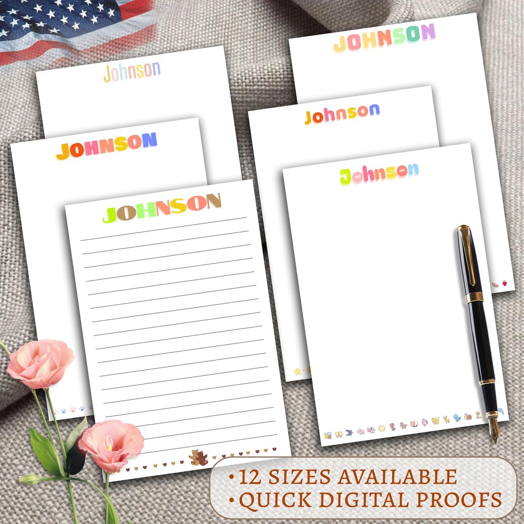 Personalized Name Notepad – Custom Notepad With Colorful Text and Fun ...