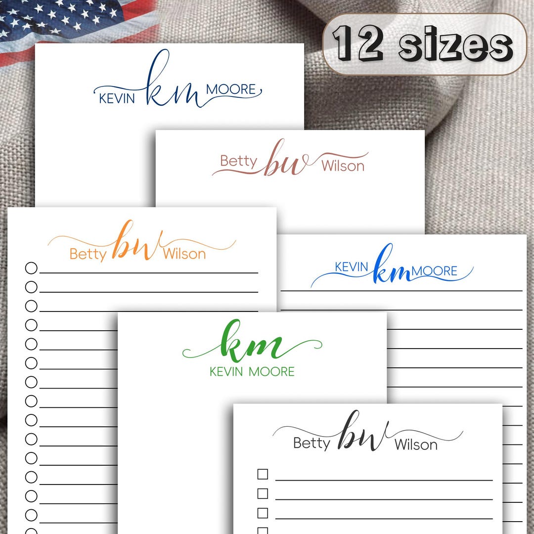 Monogrammed Notepad With Name – Personalized Gift for Friend, Teacher ...